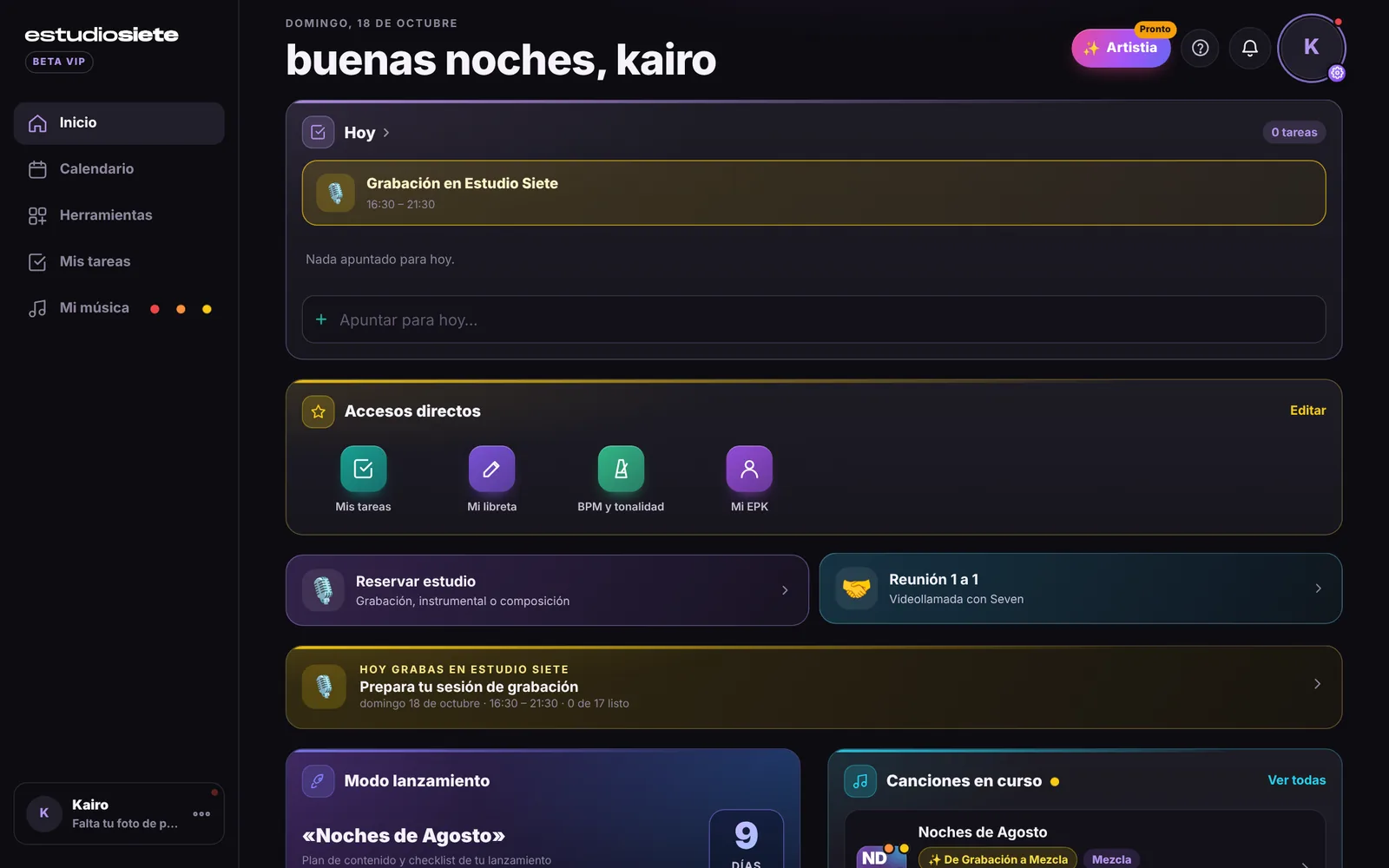 La app de Estudio Siete en un ordenador
